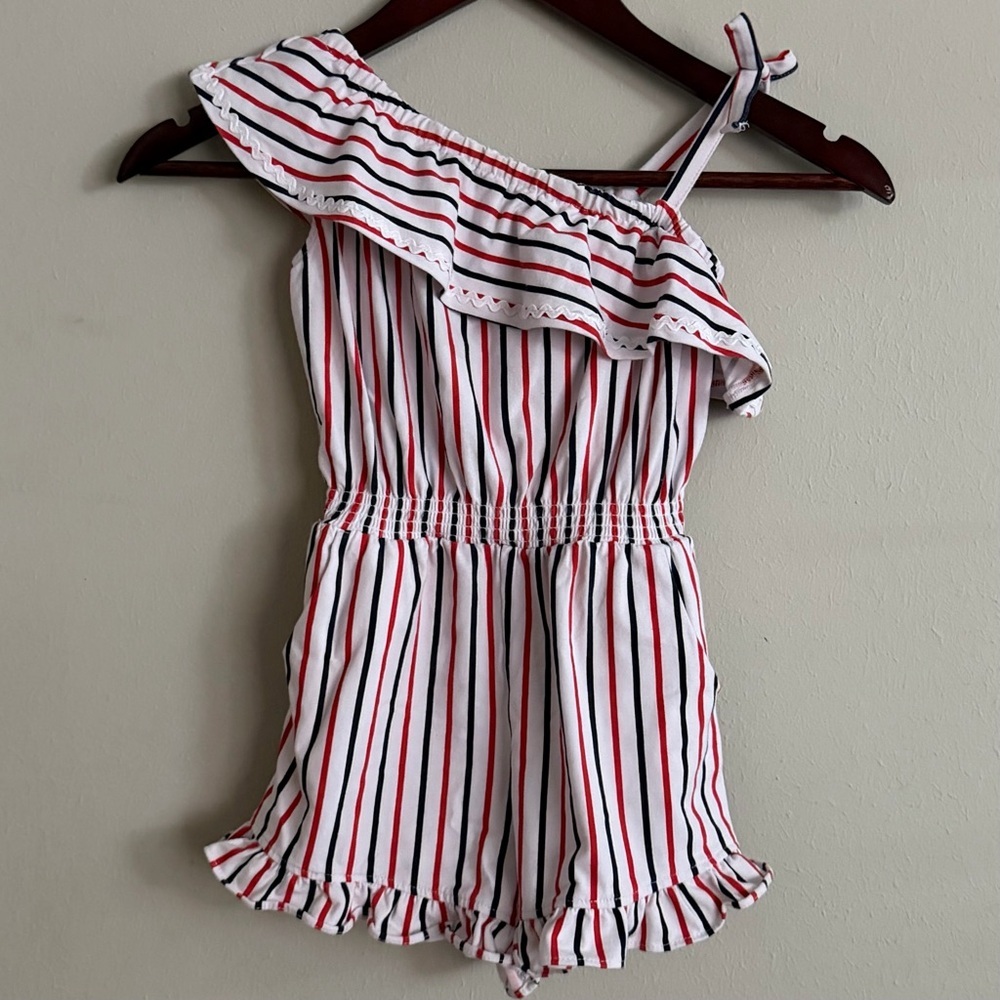 Janie and Jack | Red White & You Stripe Romper | 4 - Picture 2 of 12